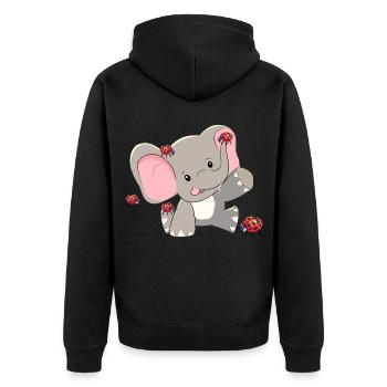 Animaux sauvages Eléphants Bébé Coccinelle Bonheur - Veste à capuche bio Premium Unisexe - noir - Dos - Nico (187cm)