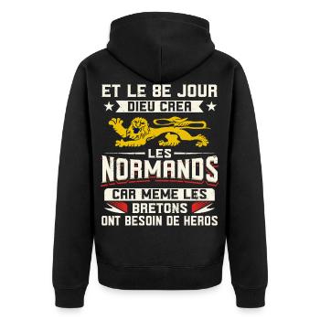 Normand Humour Normandie - Veste à capuche bio Premium Unisexe - noir - Dos - Nico (187cm)