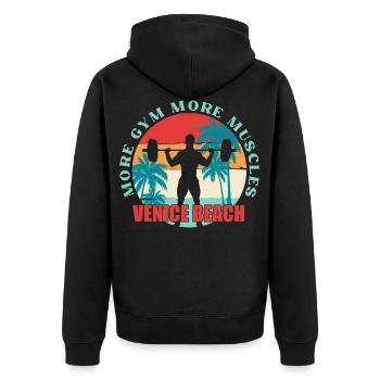 Venice Beach Culturisme - Veste à capuche bio Premium Unisexe - noir - Dos - Nico (187cm)