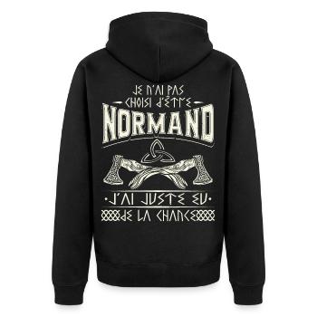 Normand Humour Normandie - Veste à capuche bio Premium Unisexe - noir - Dos - Nico (187cm)