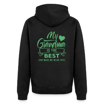 Ma grand-mère est la meilleure grand-mère grand-mère - Veste à capuche bio Premium Unisexe - noir - Dos - Nico (187cm)