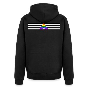 Straight Ally Flag - Unisex Premium Organic Zip Hoodie - black - Back - Nico (187cm)