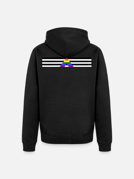 Bandera de Straight Ally - Premium økologisk unisex-hættejakke - sort