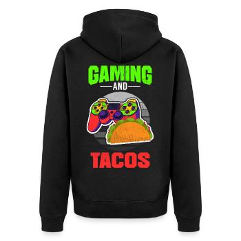 Jeux de hasard et tacos - Veste à capuche bio Premium Unisexe - noir - Dos - Nico (187cm)