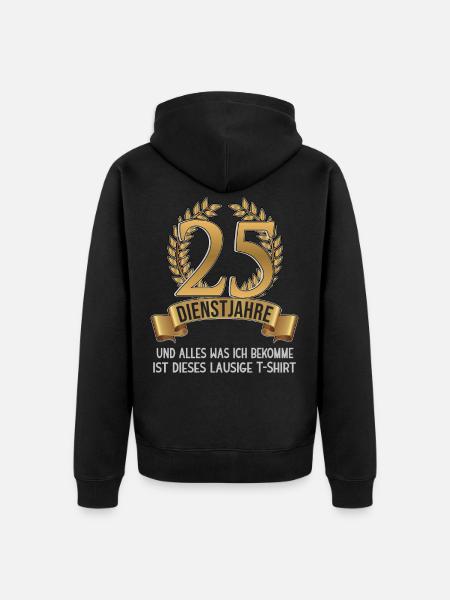 25 jaar werknemer bedrijfsfeest bedrijfsjubileum - Uniseks Premium bio ziphoodie - zwart
