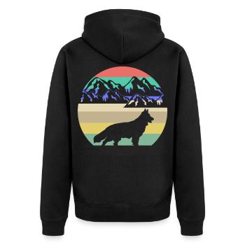 Chiens de berger Berges Bergers Blancs - Veste à capuche bio Premium Unisexe - noir - Dos - Nico (187cm)