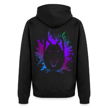 White Shepherd - Unisex Premium Organic Zip Hoodie - black - Back - Nico (187cm)