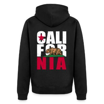 California State Flag Bear - Veste à capuche bio Premium Unisexe - noir - Dos - Nico (187cm)