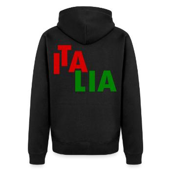 Italien flagge - Unisex Premium Bio Zip Hoodie - Schwarz - Hinten - Nico (187cm)