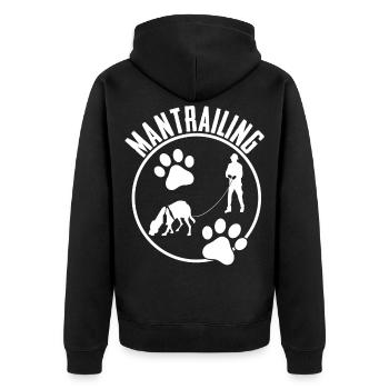 Mantrailing Search Dog Tracking Dog - Unisex Premium Organic Zip Hoodie - black - Back - Nico (187cm)