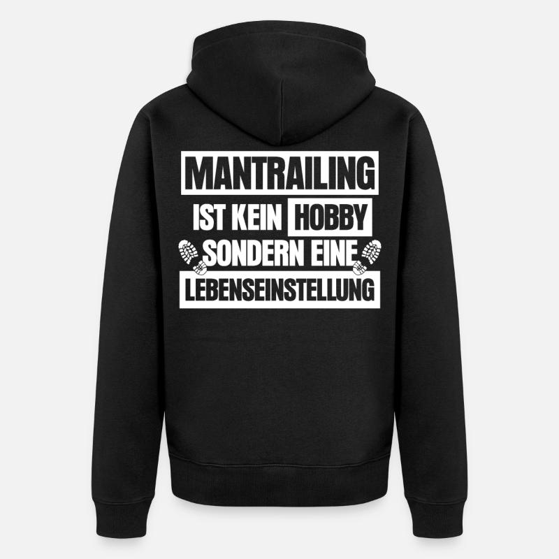 Mantrailing - Unisex Premium Bio Zip Hoodie - Schwarz