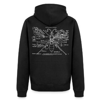 Illustration d’abeille vintage, Graphique d’entomologie - Veste à capuche bio Premium Unisexe - noir - Dos - Nico (187cm)