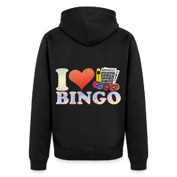 Bingo Bingo Joueur de société Bingo Lotto - Veste à capuche bio Premium Unisexe - noir - Dos - Nico (187cm)