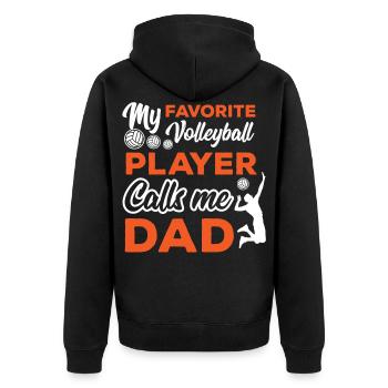 Volleyball Volleyballer Beach Volleyball Spieler - Unisex Premium Bio Zip Hoodie - Schwarz - Hinten - Nico (187cm)