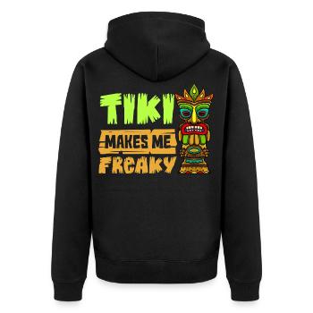 Hawaiianische Tiki Bar Hawaii Getränke Polynesian - Unisex Premium Bio Zip Hoodie - Schwarz - Hinten - Nico (187cm)