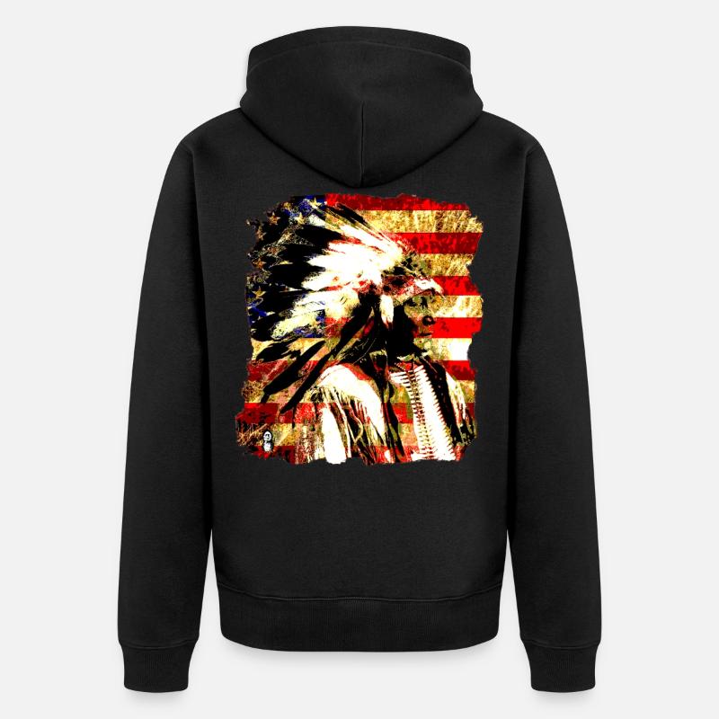 Chef collage sur USA Drapeau 2 - Veste à capuche bio Premium Unisexe - noir
