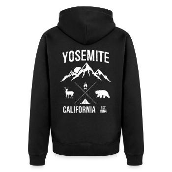 Yosemite California - Veste à capuche bio Premium Unisexe - noir - Dos - Nico (187cm)