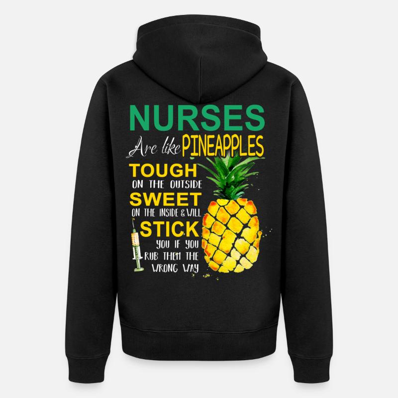 Nurses Pineapples - Unisex Premium Bio Zip Hoodie - Schwarz
