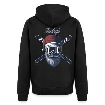 Ischgl Ski Sknowboard - Unisex Premium Bio Zip Hoodie - Schwarz - Hinten - Nico (187cm)