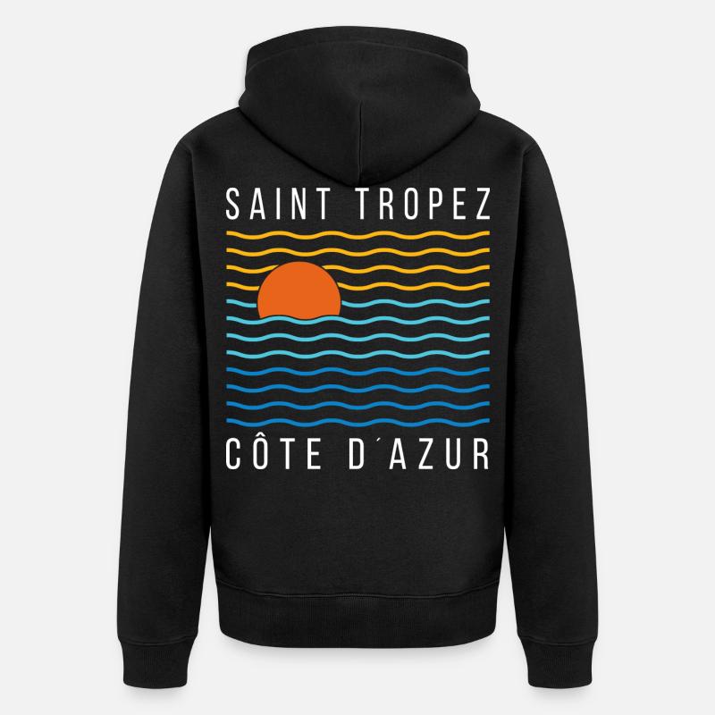Saint Tropez Cote D’Été - Veste à capuche bio Premium Unisexe - noir