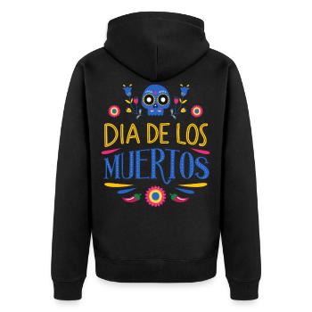 Dia de los Muertos - Unisex Premium Bio Zip Hoodie - Schwarz - Hinten - Nico (187cm)