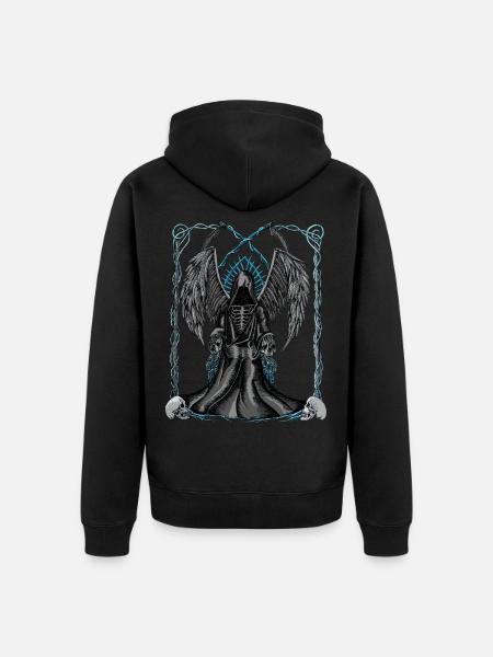 Death on the throne - Unisex Premium Organic Zip Hoodie - black