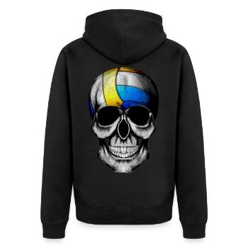 Funny Halloween Volleyball Skull Pumpkin Costume F - Veste à capuche bio Premium Unisexe - noir - Dos - Nico (187cm)