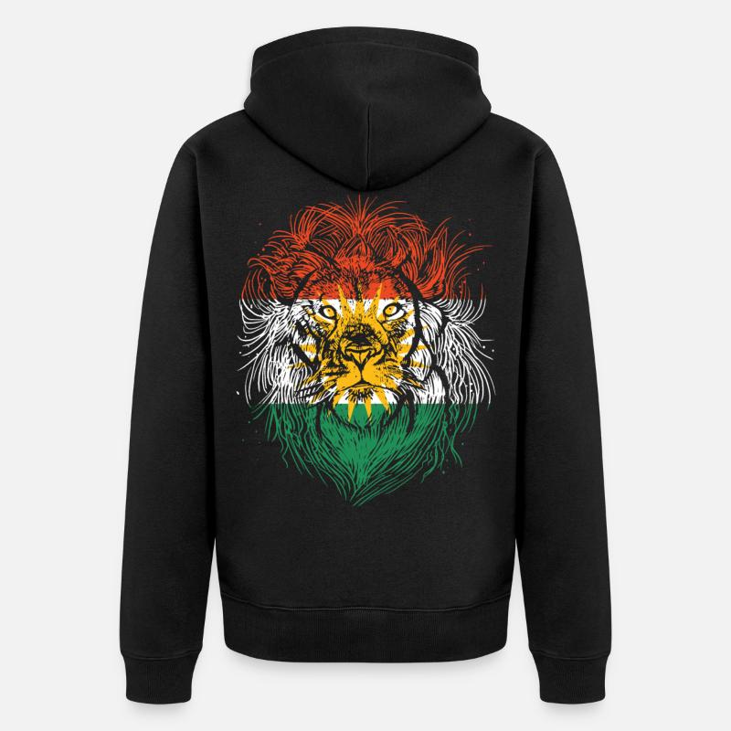 Kurdistan Löwe Kurde Kurden Kurdisch Geschenk - Premium økologisk unisex-hættejakke - sort