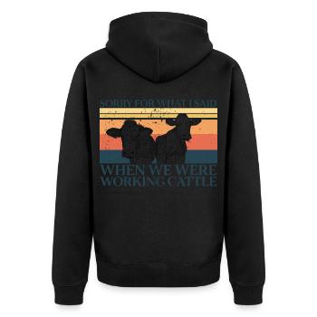 Vache farm farm cadeau - Veste à capuche bio Premium Unisexe - noir - Dos - Nico (187cm)