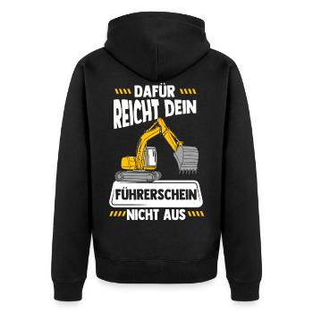 Bagger - Unisex Premium Bio Zip Hoodie - Schwarz - Hinten - Nico (187cm)