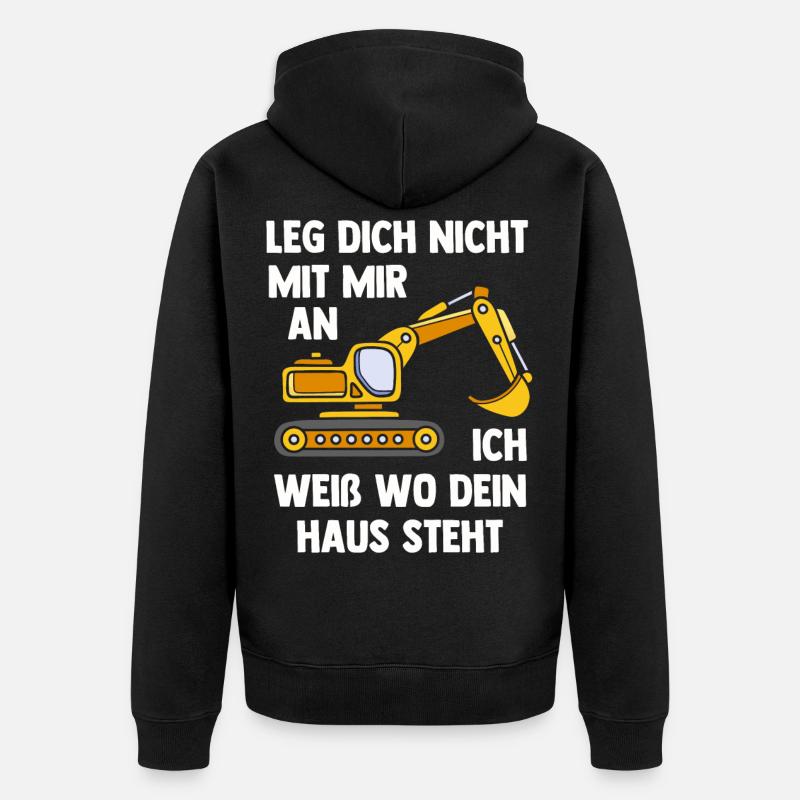 Bagger bauarbeiter - Unisex Premium Bio Zip Hoodie - Schwarz