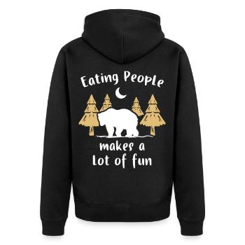 Bear Tshirt Teddy Bear Grizzly Black Bear Panda Bear - Unisex Premium Organic Zip Hoodie - black - Back - Nico (187cm)