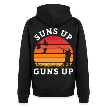 Jagd Jäger Wild Wald Jagen Taube Natur Geschenk - Unisex Premium Bio Zip Hoodie - Schwarz - Hinten - Nico (187cm)