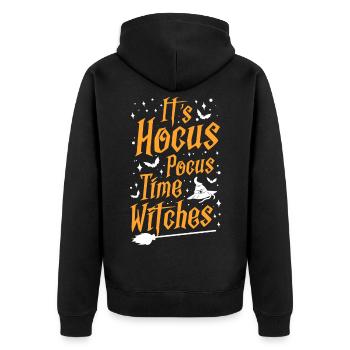 Witch - Unisex Premium Organic Zip Hoodie - black - Back - Nico (187cm)