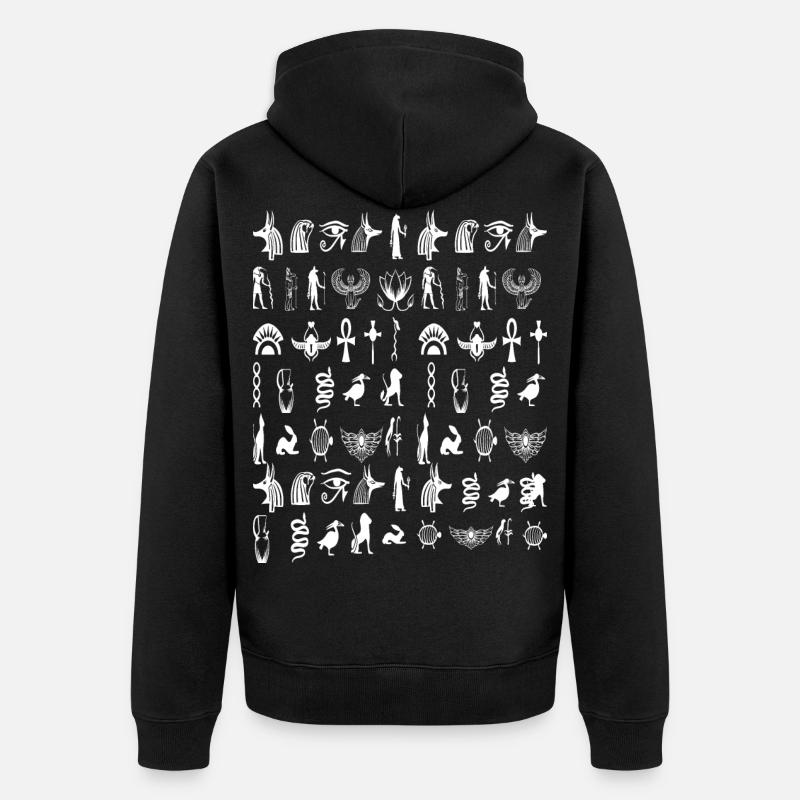 Hieroglyphe - Unisex Premium Bio Zip Hoodie - Schwarz