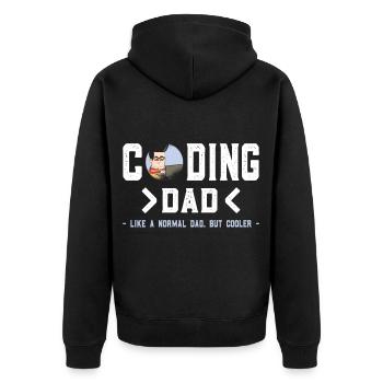 Coding Software Developer Computer Dad - Unisex Premium Organic Zip Hoodie - black - Back - Nico (187cm)