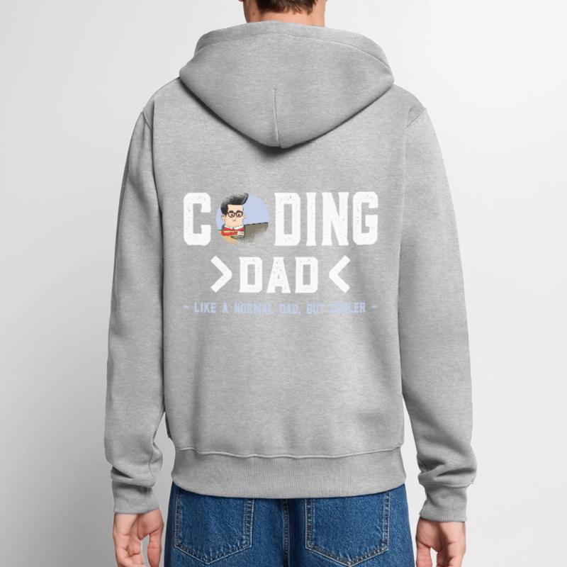 Coding Software Developer Computer Dad Unisex Premium Organic Zip Hoodie