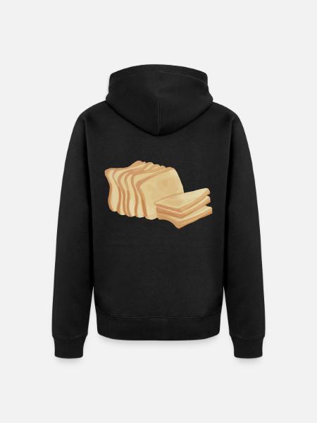 Toast Leib Bread - Unisex Premium Organic Zip Hoodie - black