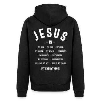 Jésus est mon tout mon tout mon Dieu Seigneur Sauveur - Veste à capuche bio Premium Unisexe - noir - Dos - Nico (187cm)