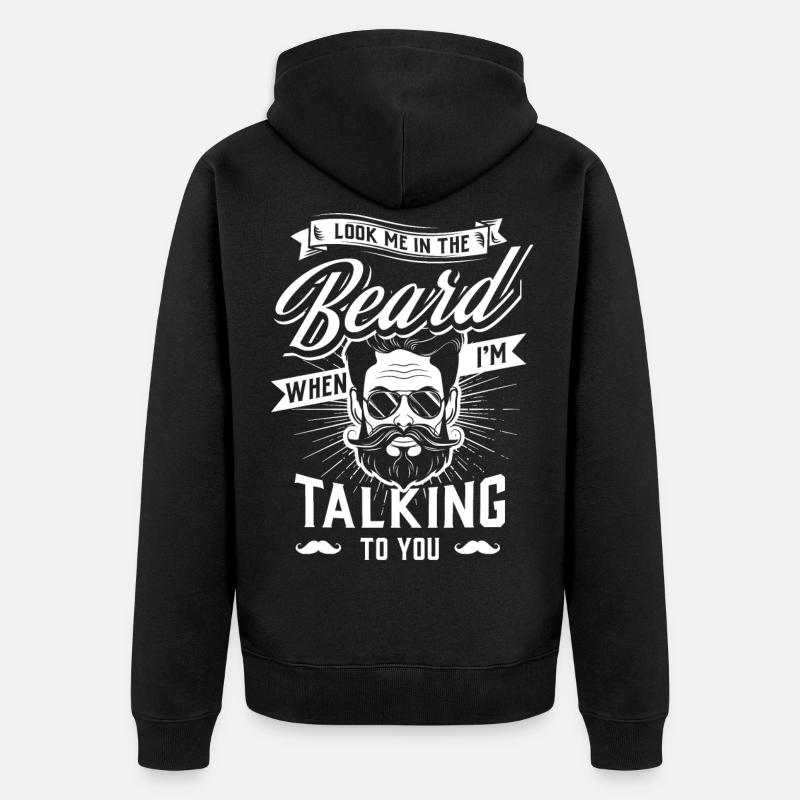 Bart Geschenk Vollbart schnurrbart - Unisex Premium Bio Zip Hoodie - Schwarz