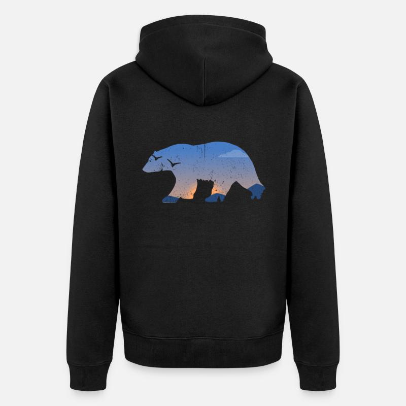 Bär - Unisex Premium Bio Zip Hoodie - Schwarz