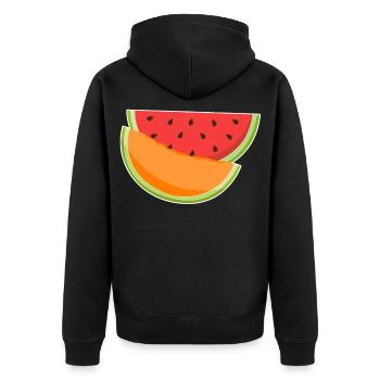 Wassermelone Melone Watermelons - Unisex Premium Bio Zip Hoodie - Schwarz - Hinten - Nico (187cm)