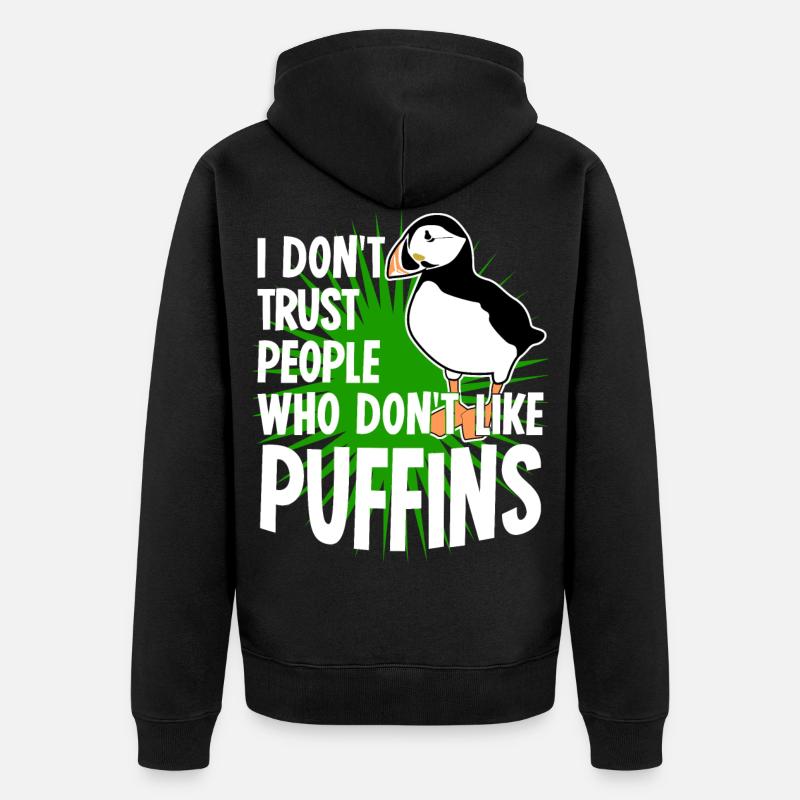 Puffin Rengaine de perroquet - Veste à capuche bio Premium Unisexe - noir