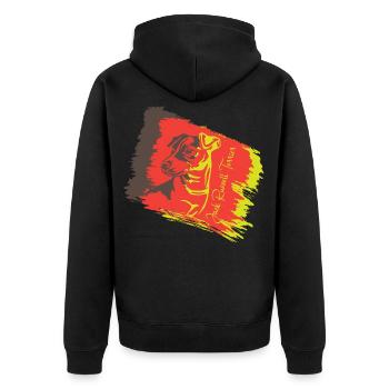Jack Russel Terrier - Unisex Premium Bio Zip Hoodie - Schwarz - Hinten - Nico (187cm)