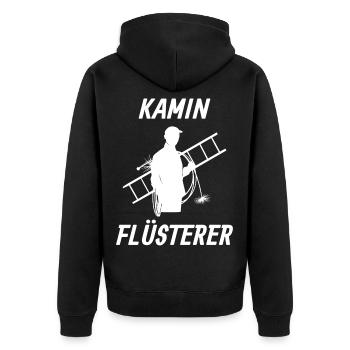 Fireplace Whisperer Chimney Sweep chimney sweep - Unisex Premium Organic Zip Hoodie - black - Back - Nico (187cm)
