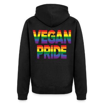 Vegan Pride Veganer LGBT Veganerin LGBTQ Pride - Unisex Premium Organic Zip Hoodie - black - Back - Nico (187cm)
