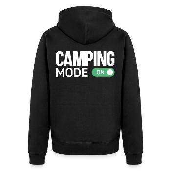Camping Mode On Tent - Unisex Premium Bio Zip Hoodie - Schwarz - Hinten - Nico (187cm)