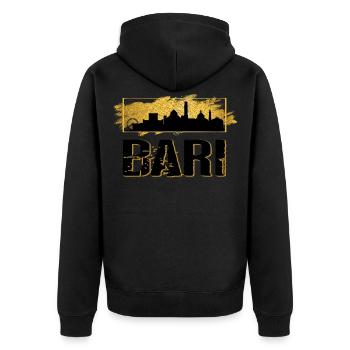 Bari Italie Ville Skyline Patrie Amour Or - Veste à capuche bio Premium Unisexe - noir - Dos - Nico (187cm)