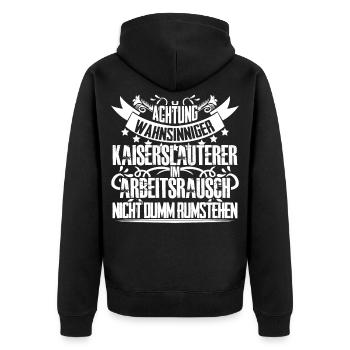 Kaiserslauterer lustig Kaiserslautern - Unisex Premium Bio Zip Hoodie - Schwarz - Hinten - Nico (187cm)