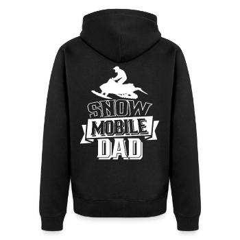 Snowmobile Papa Snowmobile Snowmobile Driver - Unisex Premium Organic Zip Hoodie - black - Back - Nico (187cm)